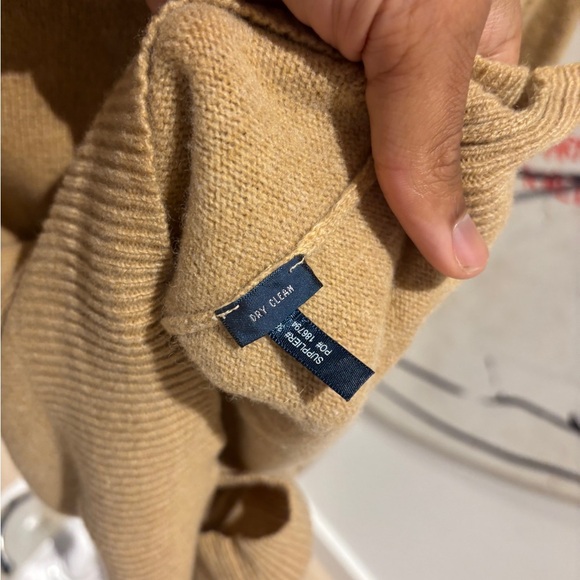 Vintage 90s Polo Ralph Lauren Pure Lambswool Distressed V-Neck Sweater - Picture 4 of 6